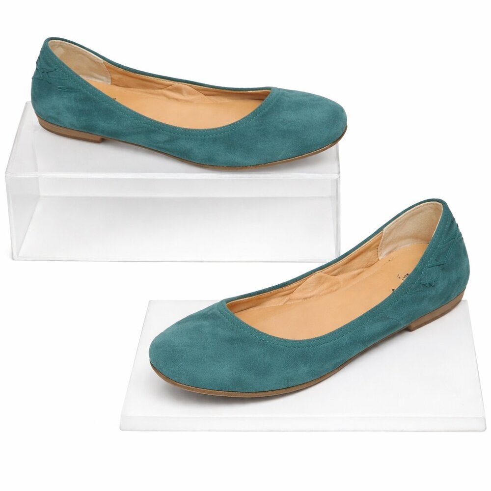 LUCKY BRAND Emmie Suede Leather Green Ballet Flats Slip-On Shoes Size 9.5M